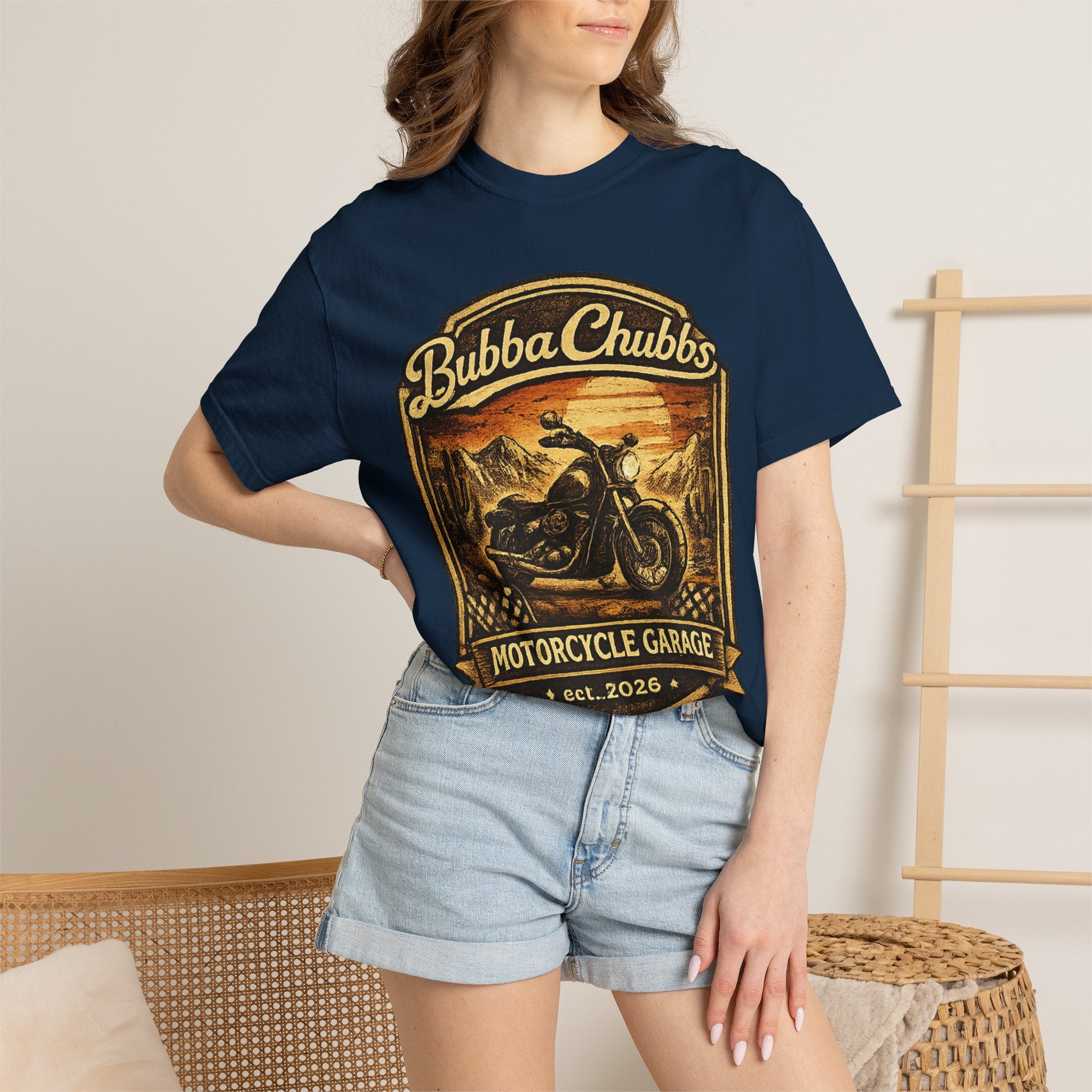 BubbaChubbs Tee —Motorcycle Garage- Get Out, Stay Wild