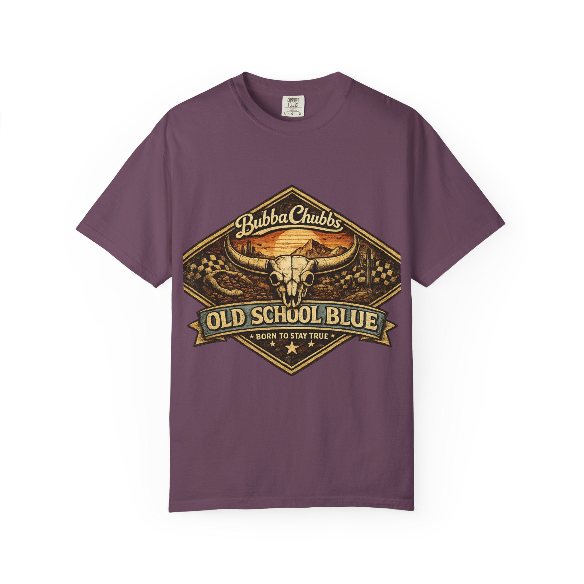 BubbaChubbs Tee —Old School Blue- Get Out, Stay Wild