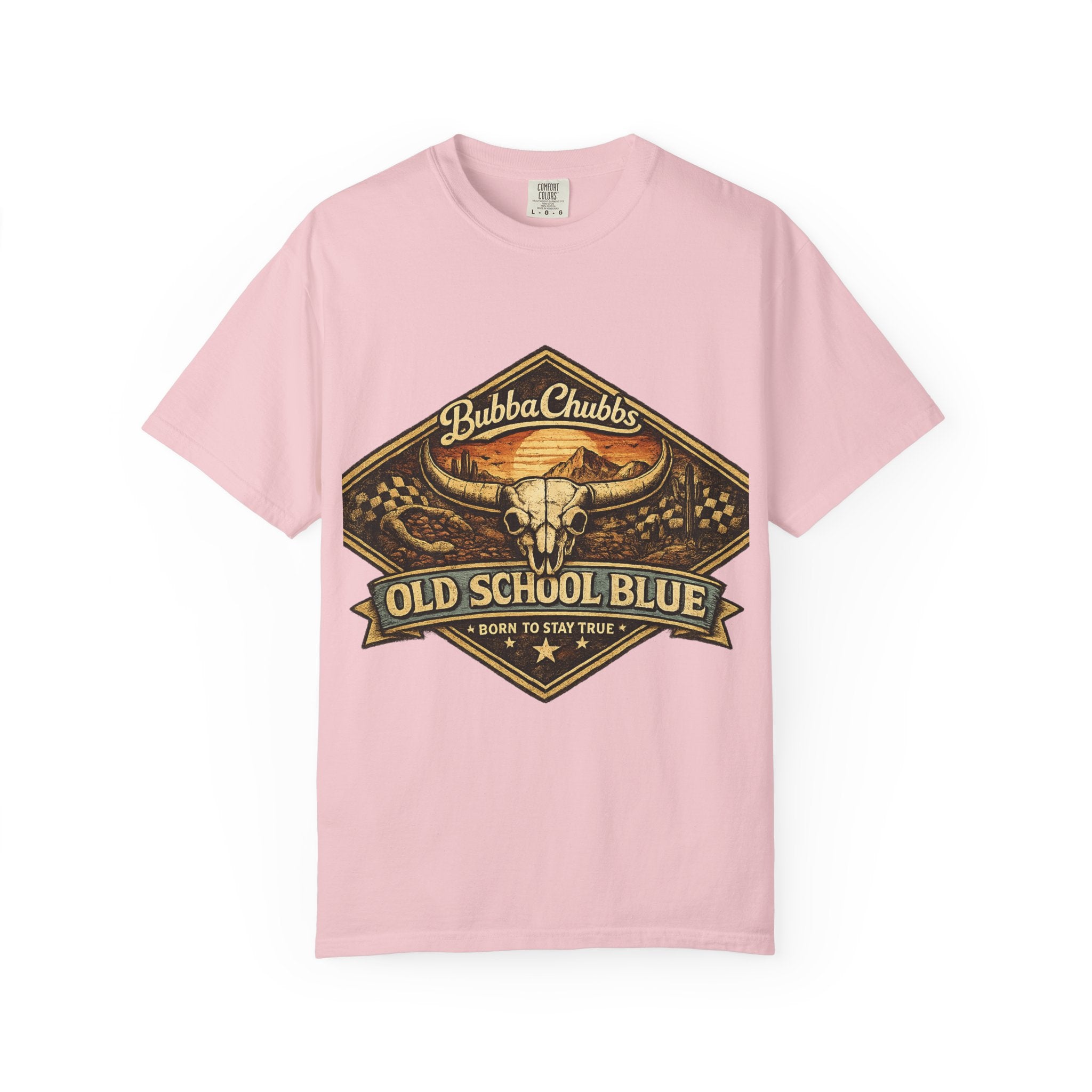 BubbaChubbs Tee —Old School Blue- Get Out, Stay Wild