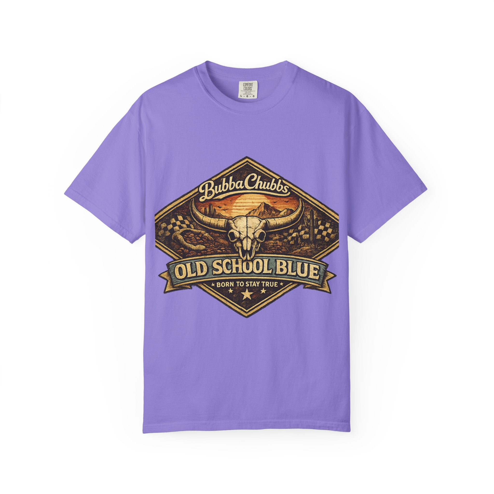 BubbaChubbs Tee —Old School Blue- Get Out, Stay Wild