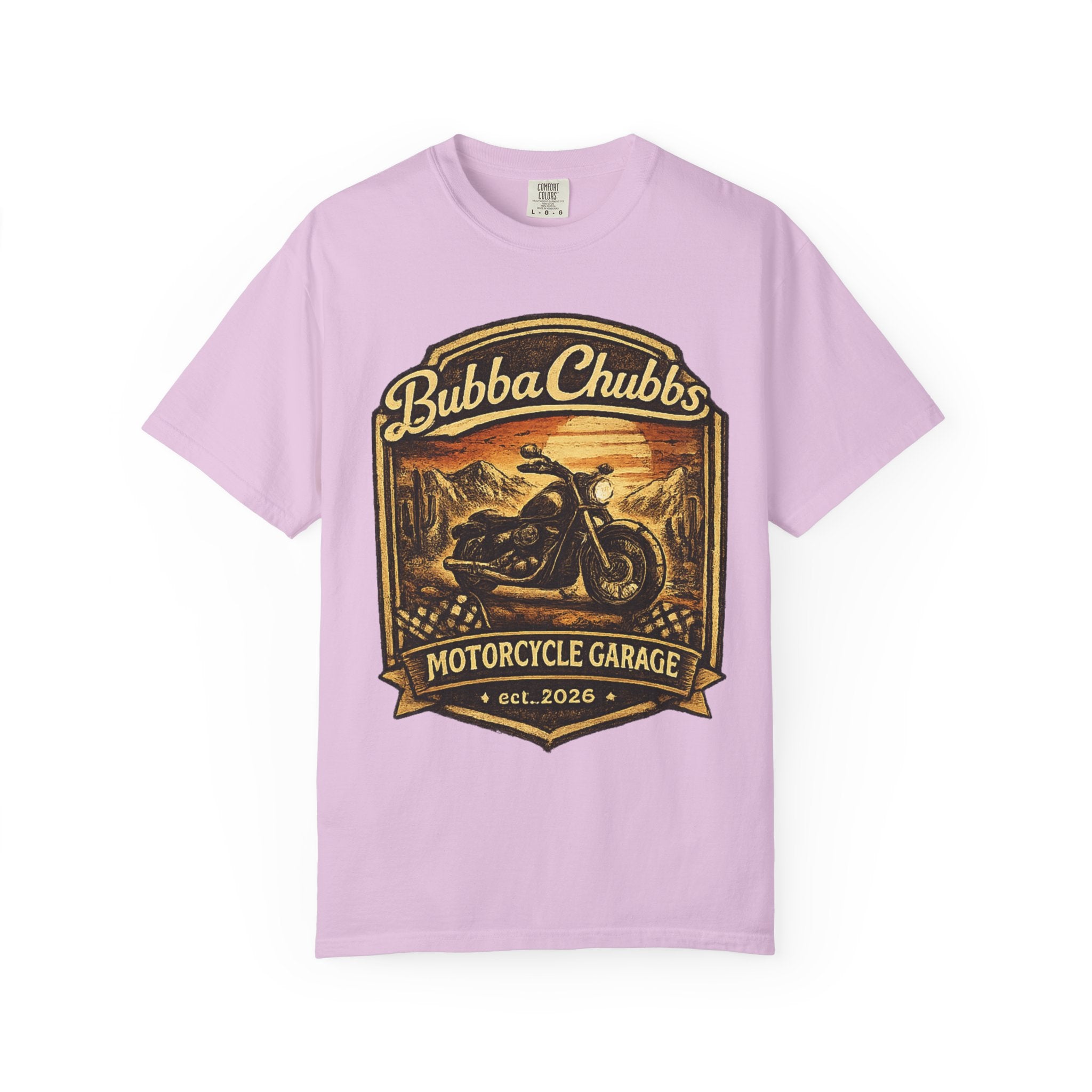 BubbaChubbs Tee —Motorcycle Garage- Get Out, Stay Wild