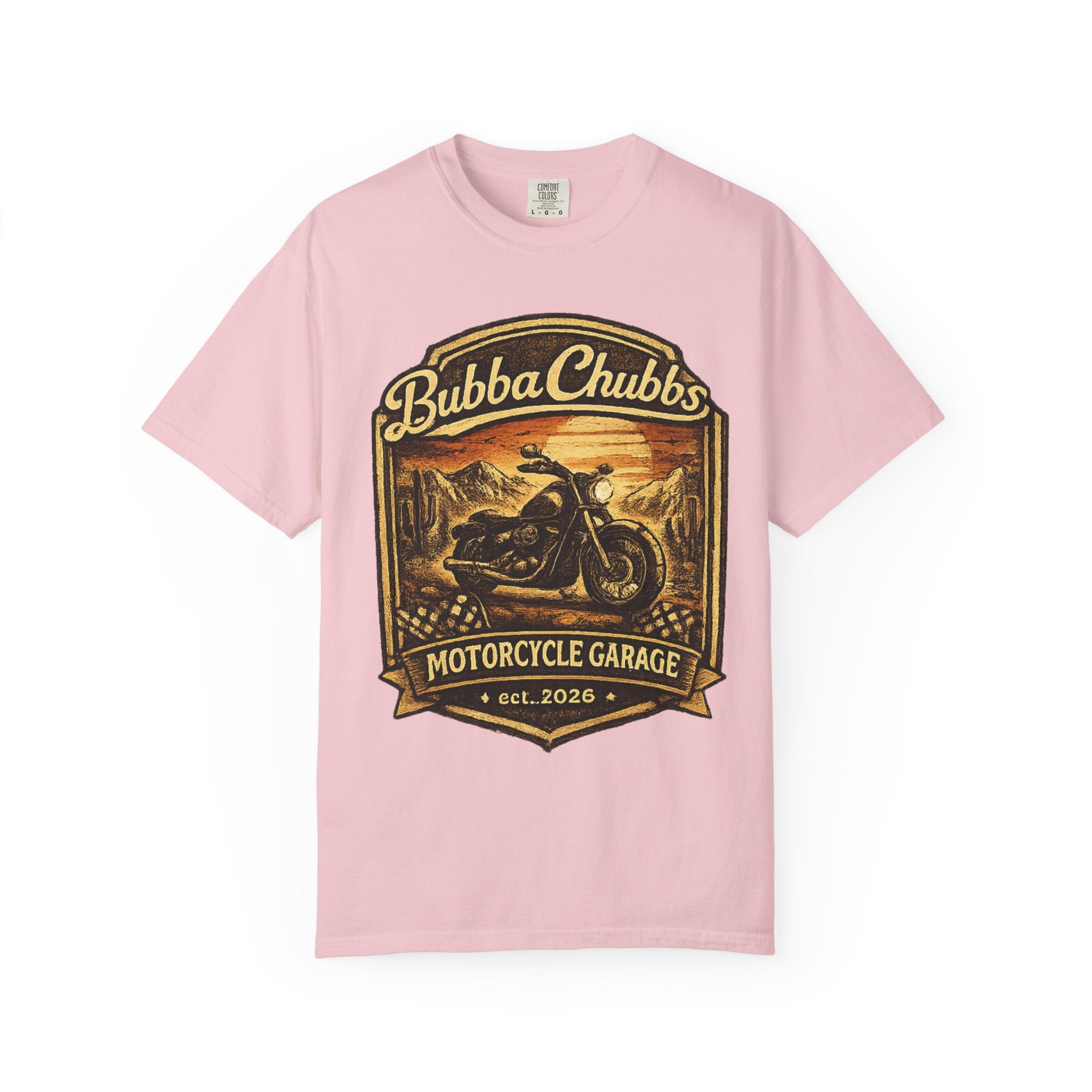 BubbaChubbs Tee —Motorcycle Garage- Get Out, Stay Wild