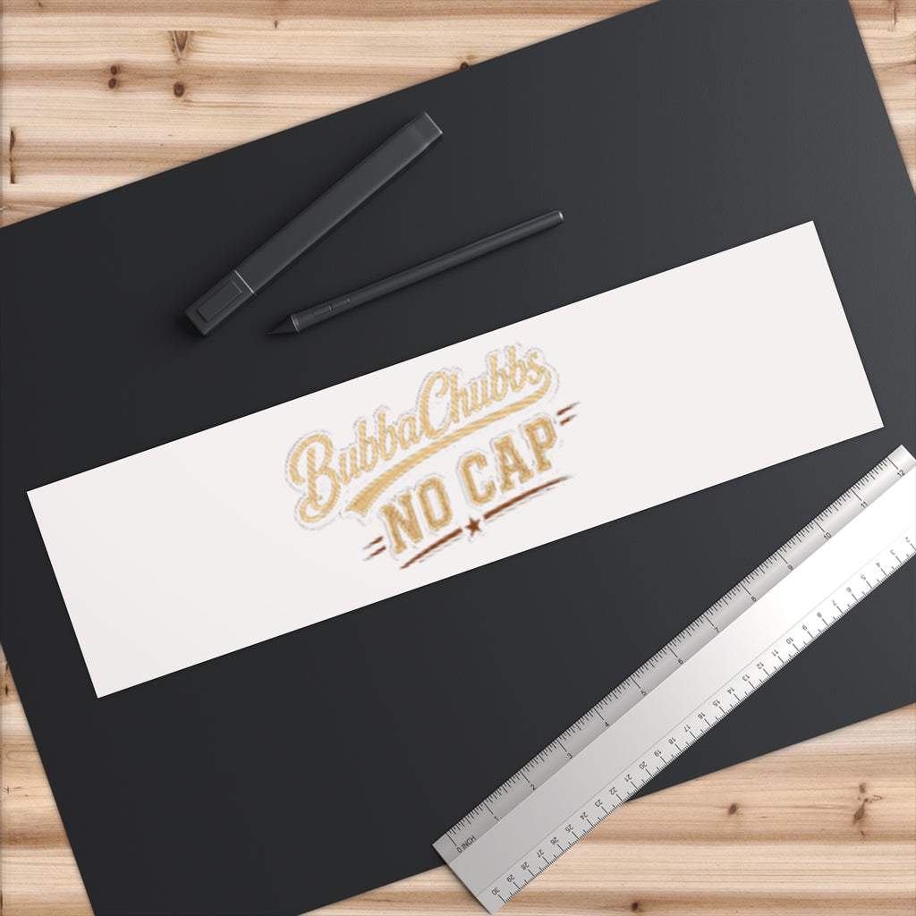 Bubba Chubbs “No Cap” Retro Bumper Sticker — Vintage Script Decal for Cars & Vans